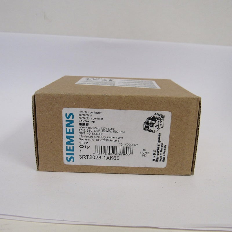 SIEMENS SIEMENS 3RT20281AK60 Sirius 3 Pole 38 AMP 120 Volt AC CONTACTOR  1NO1NC Auxiliary Contact  - Image 4