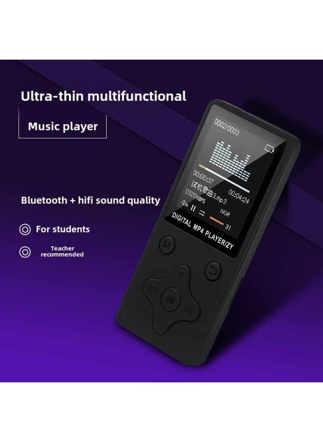 Generic - Bluetooth Mp3 Player Mp4 Thin Mini Student Portable Lossless Music Listening To Songs Portable Wholesale-Body Color:White-Memory Capacity:Card Bluetooth (round Key) - Image 1