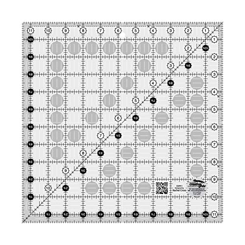 Creative Grids Quilt Ruler 11-1/2in x 11-1/2in Square – CGR11 – Made in USA, Non-Slip Grip Acrylic Quilting, Sewing, Crafting, Patchwork Ruler for Measuring & Cutting Fabric - Image 1