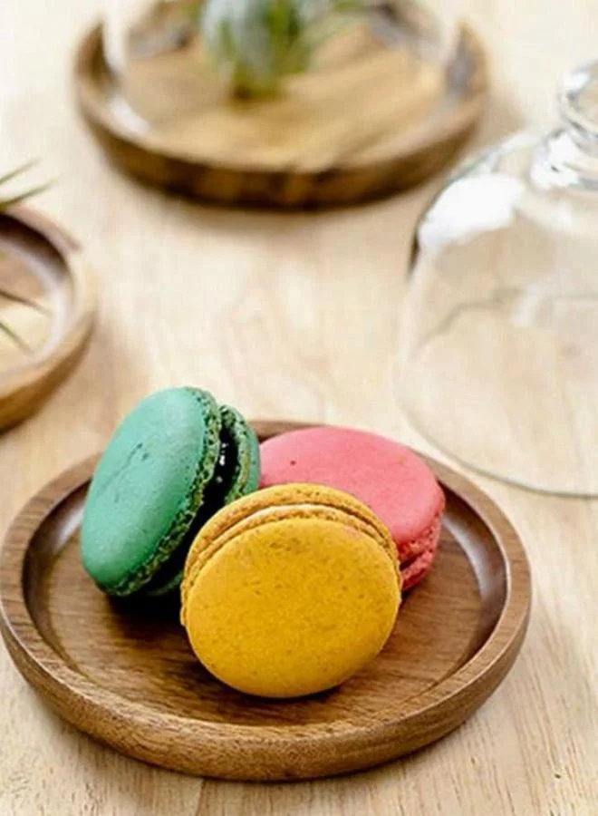 Casa Quesera Quesera 4 Pack Acacia wood platter  with Glass Dome, Glass Dome with Wooden Base, Mini Cake Dome Covers for Cheese Candy Dessert