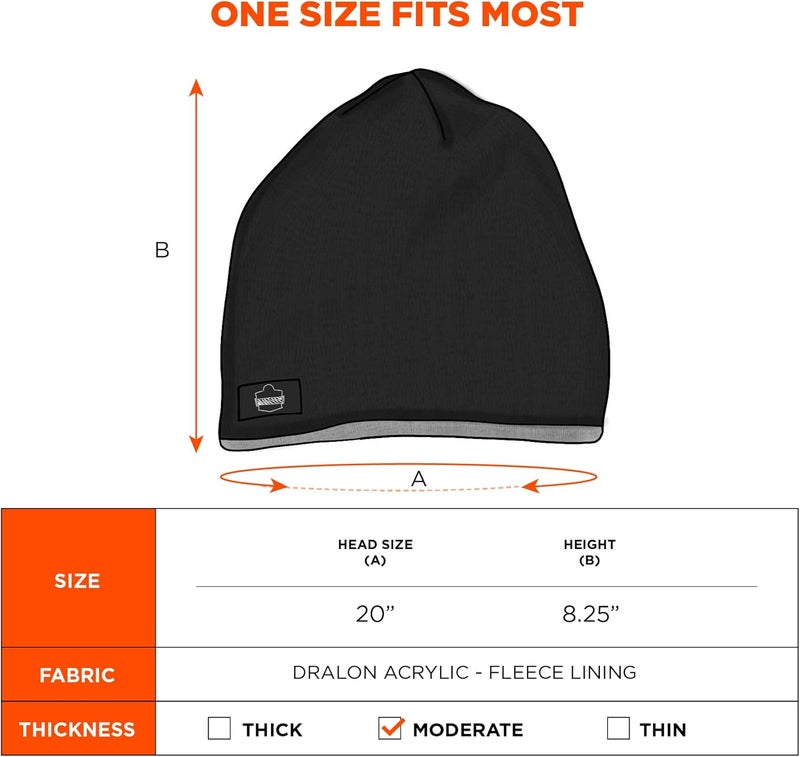 Ergodyne Ergodyne  16818 NFerno 6818 Insulated Thermal Knit Beanie HatBlack - Image 5