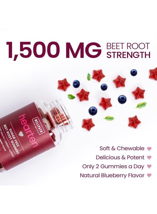WellPath Beet Root Gummies (Sugar Free) 1500mg – Blueberry Flavor | Beet Gummies for Blood Pressure Support | Tasty Beets Chewables Super Nitric Oxide for Bloodstream | - Image 4