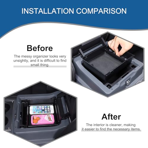 Bekantogy Car Armrest Storage Box Tray Compatible with INEOS Grenadier 2022 2023 2024 2025 Center Console Armrest Organizer Storage Box Tray With Anti-Slip Mat ABS Accessories - Image 2