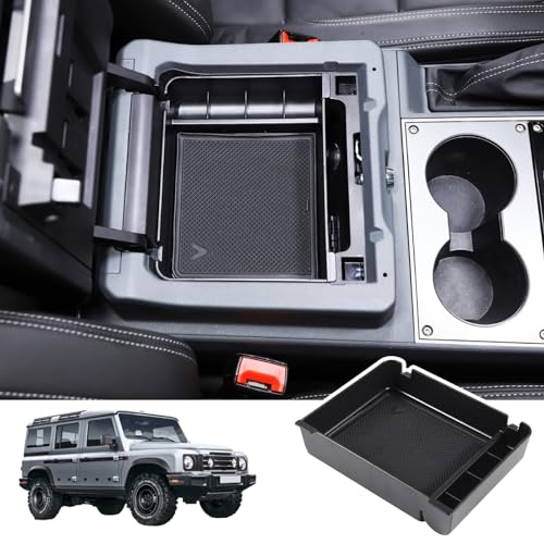 Bekantogy Car Armrest Storage Box Tray Compatible with INEOS Grenadier 2022 2023 2024 2025 Center Console Armrest Organizer Storage Box Tray With Anti-Slip Mat ABS Accessories - Image 1
