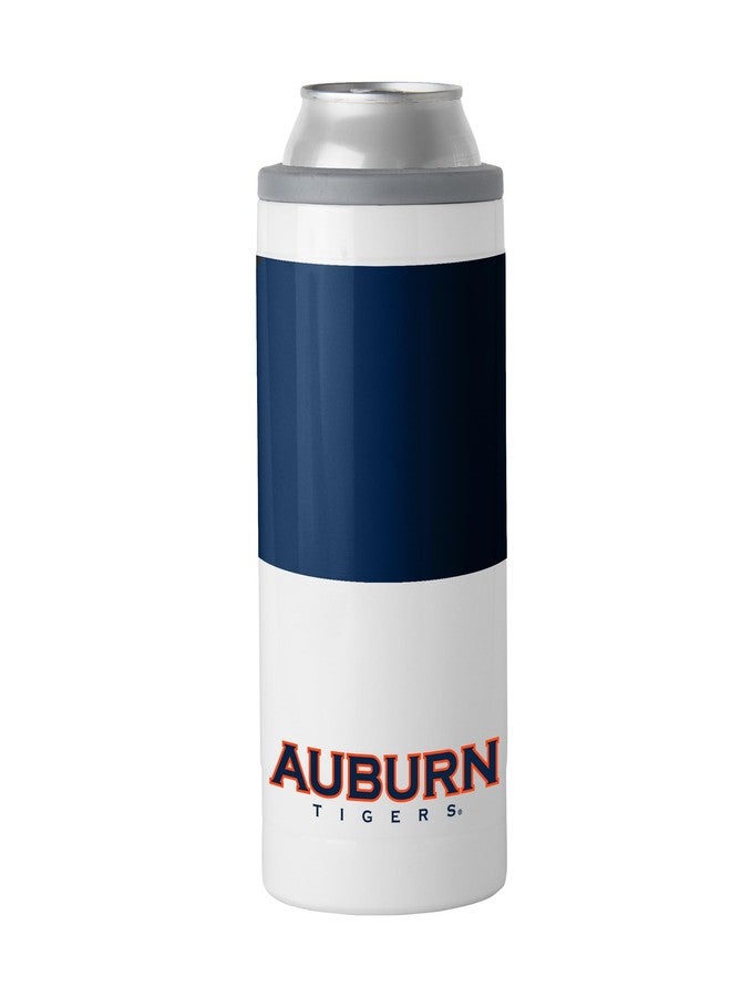 Logo Brands NCAA Auburn Tigers 12oz Colorblock Slim Can Coolie - Stainless Steel, Double-Wall Insulated, Removable Rim for Cocktail Tumbler Use - Image 3