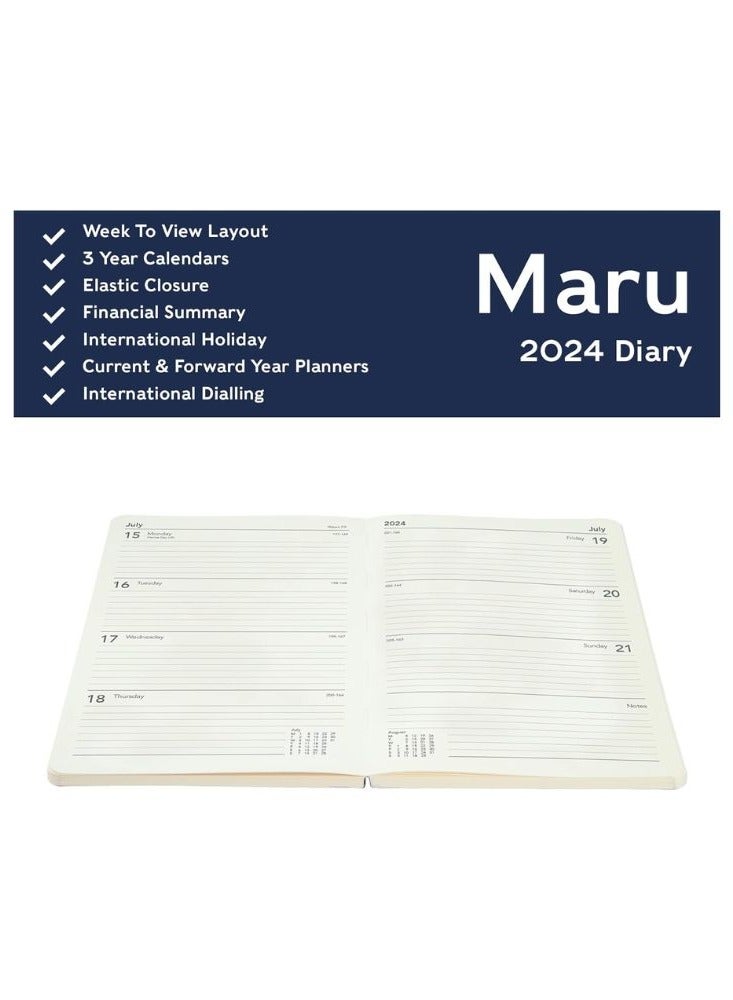 Collins Collins Maru 2024 Diary A6 Week To View Cut Flush Diary - Lifestyle Planner and Organiser for Office, Work, Personal and Home - January to December 2024 Diary - Weekly - Cats - MR163.CT-24  - Image 5