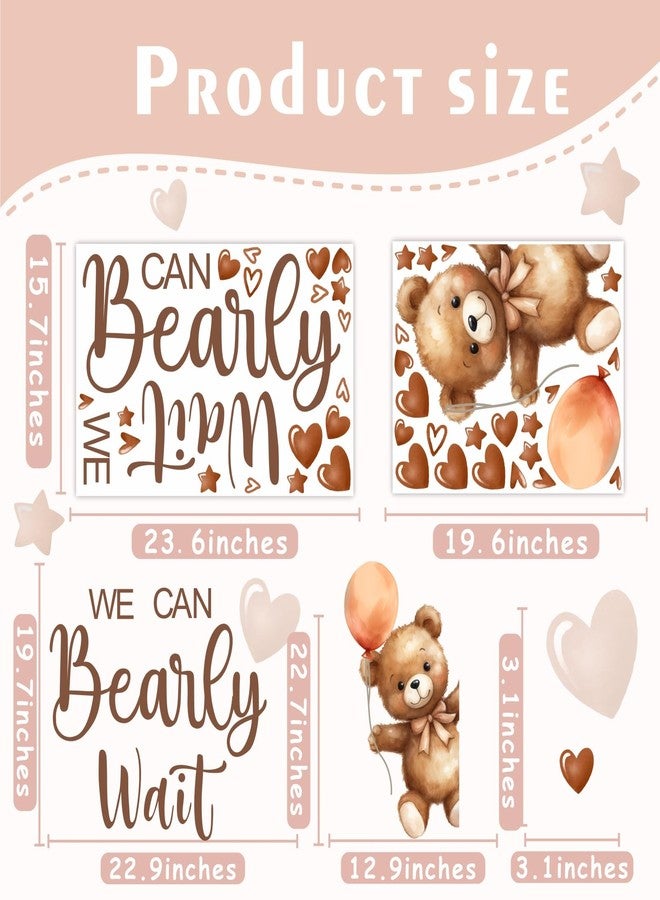 HATARU Baby Shower Sign Decorations Decal We Can Bearly Wait Sign for Backdrop Gender Reveal Party Decoration for Balloon Arch Boy or Girl Sticker Baby Bear Welcome Signs for Pregnancy Party Photo Background - Image 4