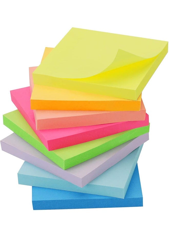 800 Sheets Sticky Notes, 3x3 Inches Self-Stick Pads, Super Sticking Power Pads, Strong Adhesive Sticky Notes for Office, Home, School (8 Pack) - Image 1