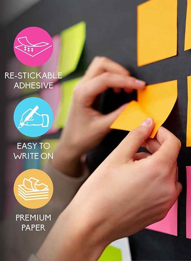 800 Sheets Sticky Notes, 3x3 Inches Self-Stick Pads, Super Sticking Power Pads, Strong Adhesive Sticky Notes for Office, Home, School (8 Pack) - Image 3