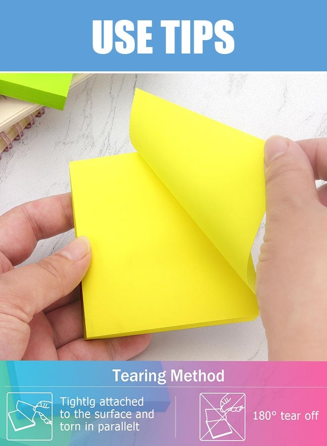 800 Sheets Sticky Notes, 3x3 Inches Self-Stick Pads, Super Sticking Power Pads, Strong Adhesive Sticky Notes for Office, Home, School (8 Pack) - Image 5