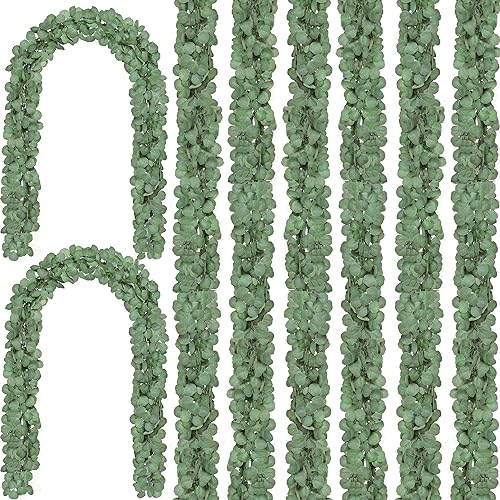 CQURE 36Pcs Eucalyptus Garland,Artificial Eucalyptus Leaves Table Greenery Garland Wreath Vines for Wedding Party Table Fireplace Bedroom Wall Decor - Image 1