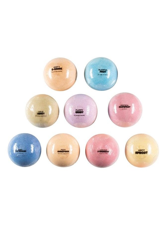 Freida and Joe - Happy Day Fizzers Aromatherapy 9 Pcs Large Bath Bomb Gift Set for Women Relaxing Aromatherapy Home Spa Birthday Christmas Gifts for Mom (Sweet Escape) - Image 1