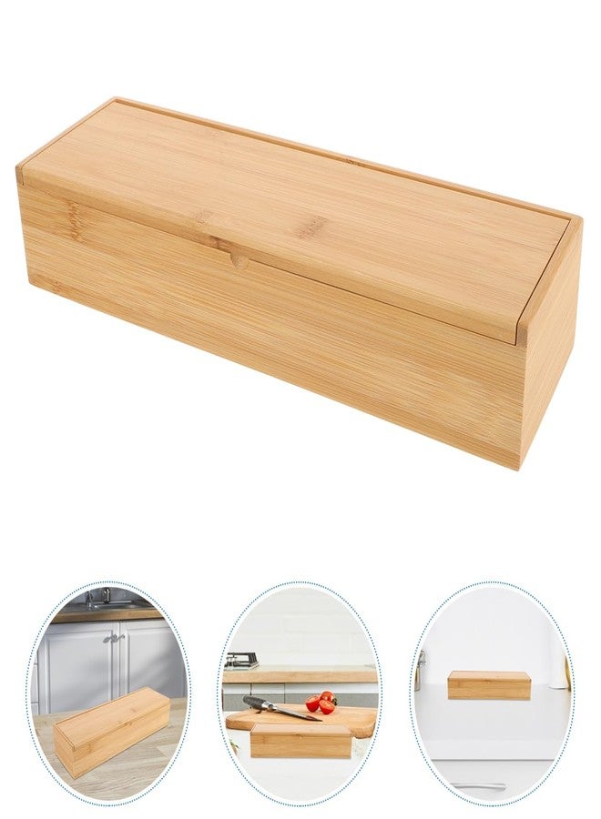 DEARMAMY Flatware Wood Tray with Lid Kitchen Cutlery Utensil Drawer Organizer Bamboo Chopsticks Box Case Silverware Countertop Storage Container for Tableware - Image 4