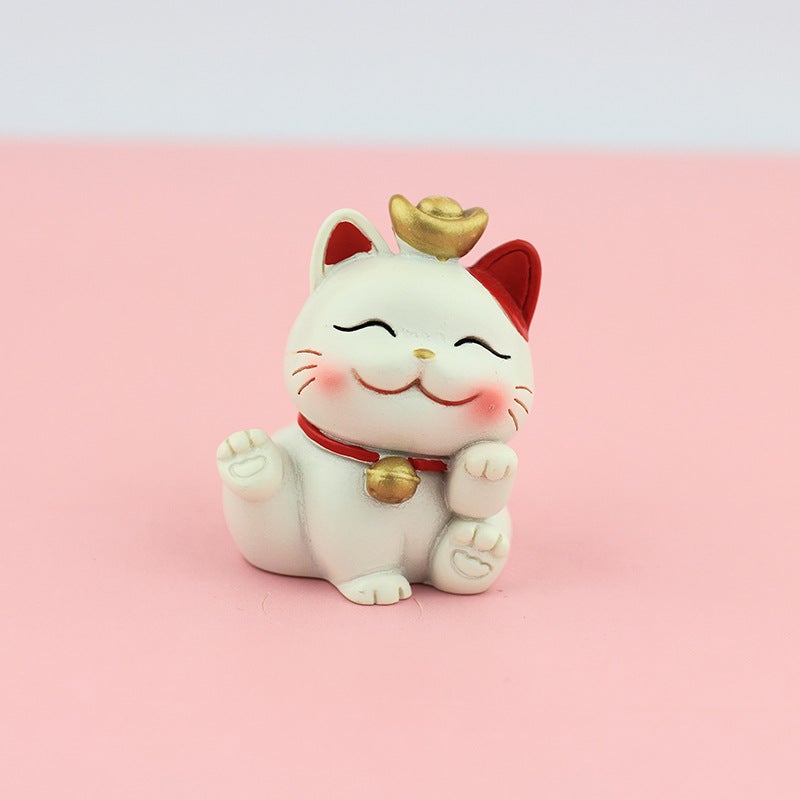 Generic Creative shake head lucky cat car decoration hand resin doll home desk decoration opening gift Lucai Xiao Mao 01 (beckoning)