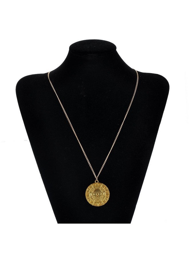 LUREME ® Inspired By Pirates Of The Caribbean Movies Cursed Aztec Coin Medallion Necklace Skull Necklace-Golden(01003817-3) - Image 2