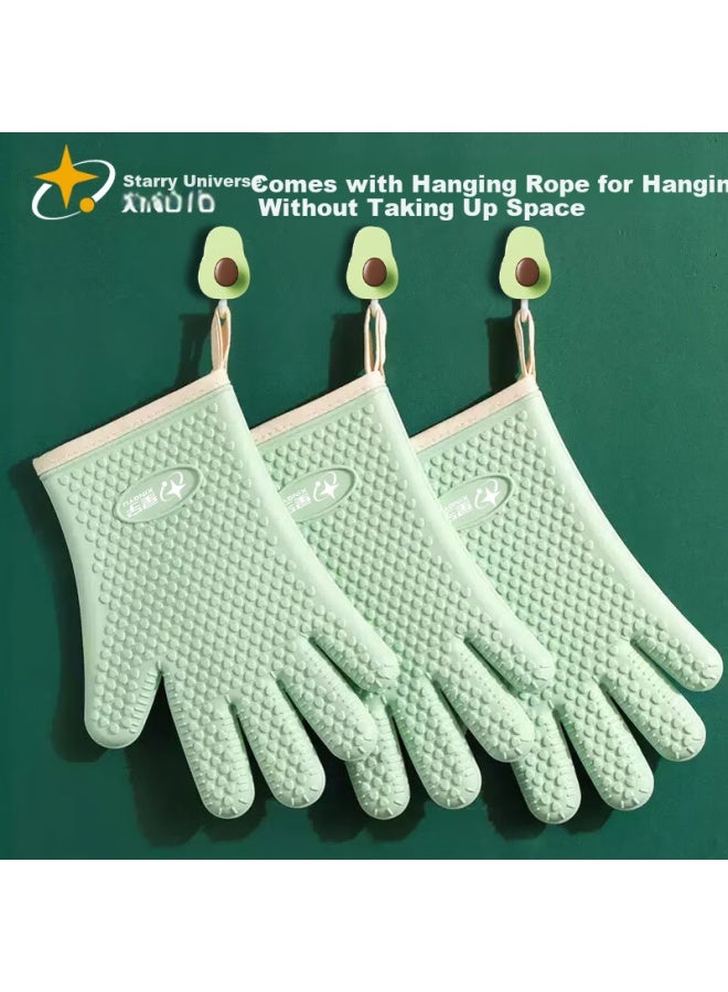 Xingyu Silicone Heat-resistant Gloves, 2 Pieces, One Size Fits All, Kitchen Microwave Oven Baking Thickened High-temperature Insulation Protective Gloves - Image 5