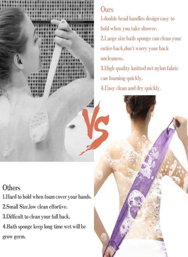 Dr.Pedi 5 Pieces African Net Sponge with Handles Long African Exfoliating Net Washcloth Bath Sponge Net Cloth Wash Net Body Back Scrubber for Shower Loofah - Image 4