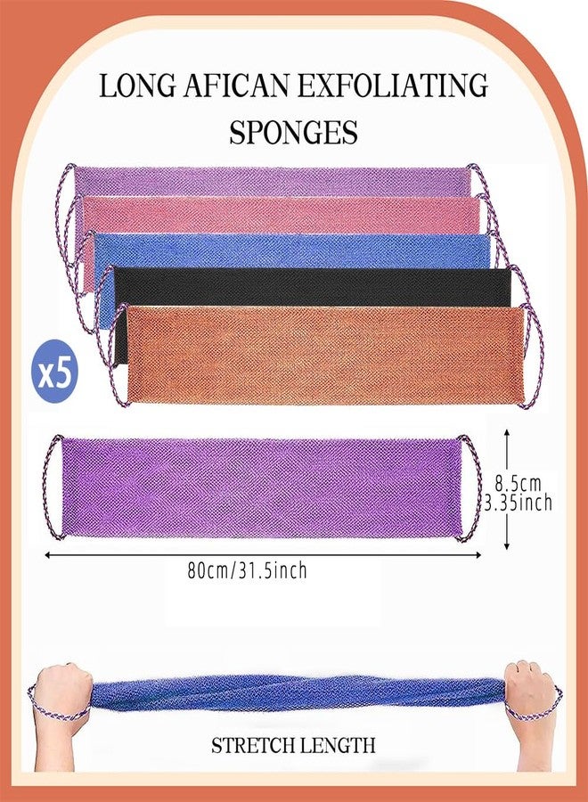 Dr.Pedi 5 Pieces African Net Sponge with Handles Long African Exfoliating Net Washcloth Bath Sponge Net Cloth Wash Net Body Back Scrubber for Shower Loofah - Image 5