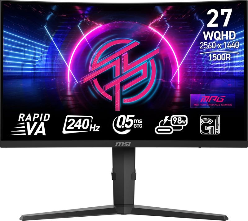 إم اس أي MSI MPG 275CQRXF 27-Inch QHD Curved Gaming Monitor with 240Hz Refresh Rate and Adaptive-Sync - Image 1