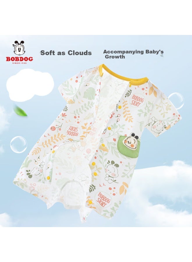 Babu Bean Baby Summer Thin Cotton Romper Newborn Short Sleeve Outing Bodysuit Hug Clothes Crawling Clothes Summer Outfit - Image 3