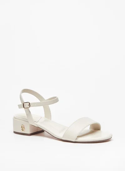 سيليست Womens Solid Block Heeled Sandals With Buckle Closure