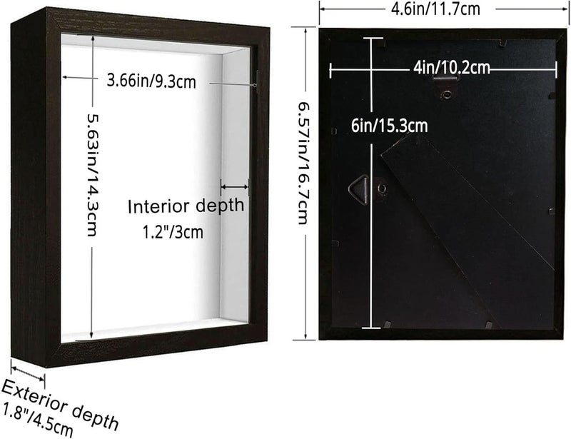 4x6 Small Shadow Box Frame Display Case , Display Case Box for Memorabilia, Medal, Wedding Memories, Crafts, Tickets and Photos (Black, 4x6) - Image 2