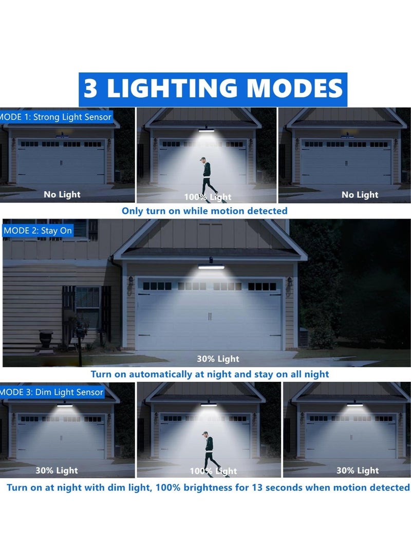 AROAQ Solar Light, Waterproof Solar LED Lamp, Three Modes Human Automatic Induction Solar Powered Security Light, Motion Light For Fence Patio Garden Garage Wall, (White Shell Bracket, Warm Light) - Image 2