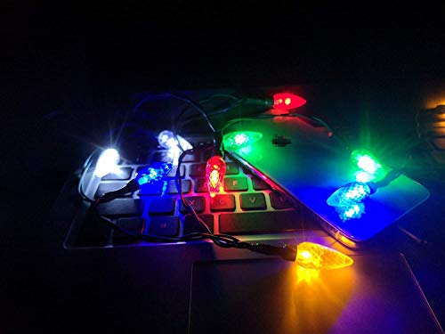 Intotal Holiday LED Christmas Lights Charging Cable, USB and Bulb Charger, 50 Inch 10 LED Multicolor Christmas Cable for Phone 5 5s 6 6plus 6s 6s Plus 7 7plus 8 8plus X XR XS XS Max 11Pro Max etc (2pcs) - Image 3
