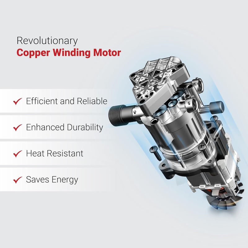 DYLECT Ultra Clean Plus High Pressure Car Washer Pump 1800 Watts Motor 120 Bars Pressure 65LMin Flow Rate 5m Outlet Hose Portable for Bike and Home Cleaning Includes 11 Accessories - Image 3