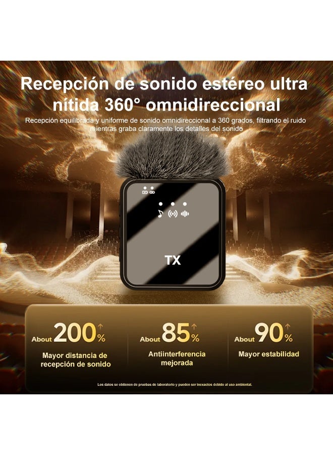 Wireless Lavalier Microphone 2.4G with DSP & ANC Noise Cancellation – Clip-On Mic for Vlog, Live Streaming, Interview & Outdoor Recording - Image 4