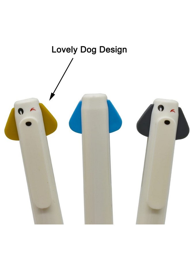 مايداهوي 12 قطعة من أقلام الحبر الجاف على شكل كلب لطيف على شكل جرو حيوان كرتوني لطيف 2 في 1 أقلام قابلة للسحب باللون الأسود والأحمر حبر جل تصميم محمول لطلاب المدارس الأولاد - Image 3