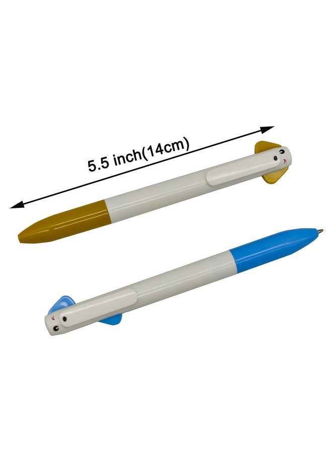 مايداهوي 12 قطعة من أقلام الحبر الجاف على شكل كلب لطيف على شكل جرو حيوان كرتوني لطيف 2 في 1 أقلام قابلة للسحب باللون الأسود والأحمر حبر جل تصميم محمول لطلاب المدارس الأولاد - Image 2