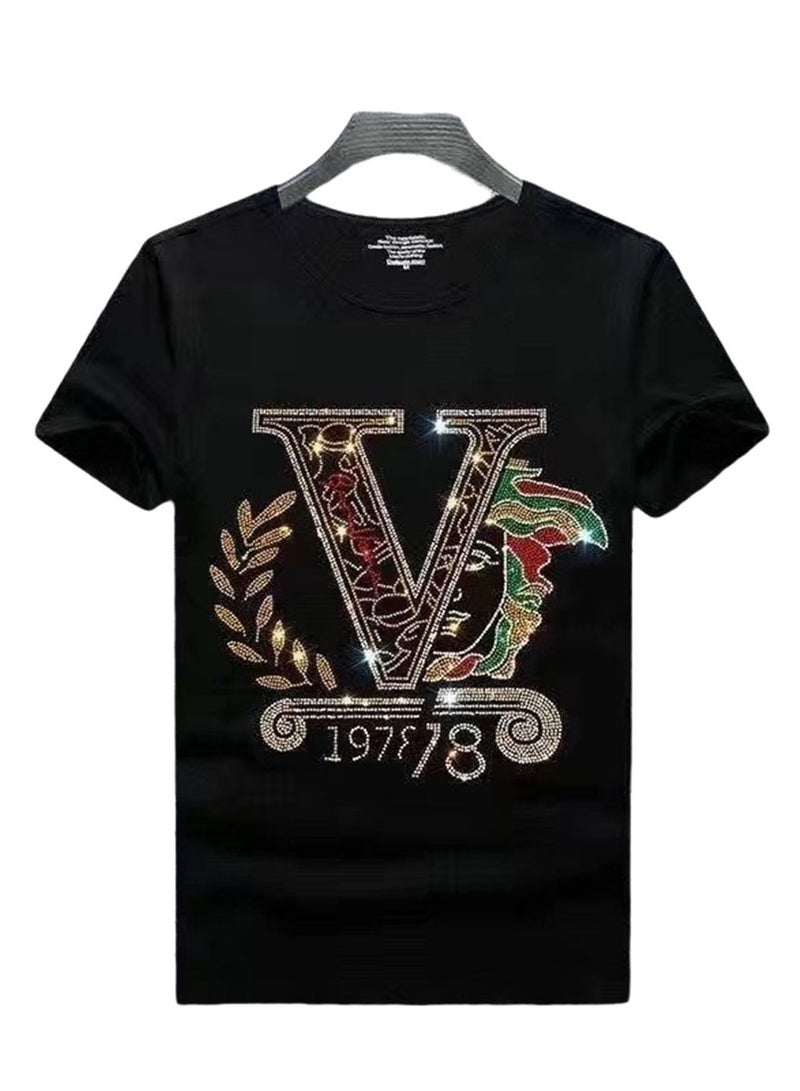 Summer personalized short-sleeved T-shirt men's clothing trendy casual half-sleeved round neck top T-shirt - Image 1