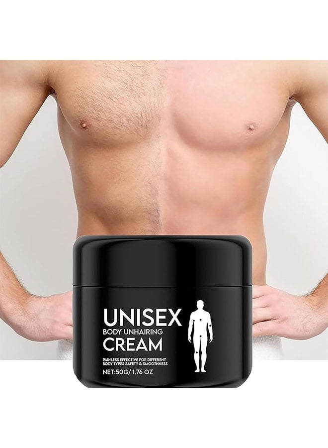 MAYCHEER Unisex Body Unhairing Cream, Painless Hair Removal for Men Women, Flawless Soothing Depilatory Cream Remove Unwanted Hair In Intimate/Private Area, Gentle & Fast Acting 60g - Image 1