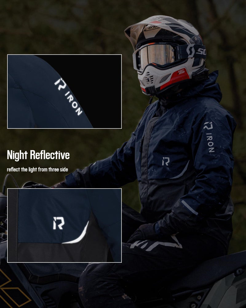 RIDEIRON Rain Suit Motorcycle Rain Gear Waterproof Jackets Pants Lightweight Durable Rainwear Outdoor Fishing Hiking for Men Women - Image 5