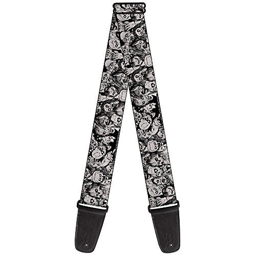 Buckle Down Buckle-Down Guitar Strap Zombie Skulls Sketch 2 Inches Wide - Image 1
