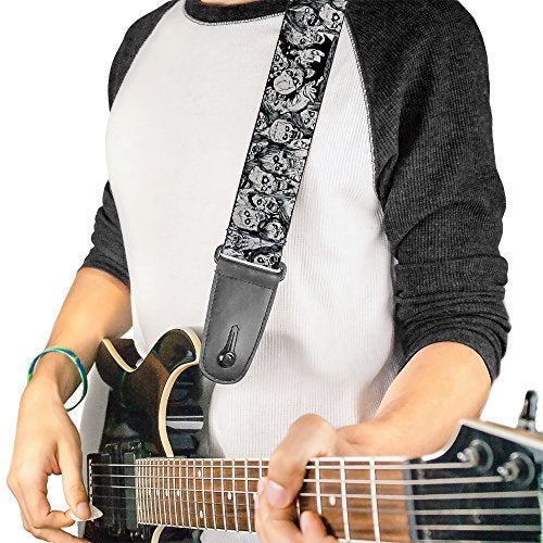 Buckle Down Buckle-Down Guitar Strap Zombie Skulls Sketch 2 Inches Wide - Image 2