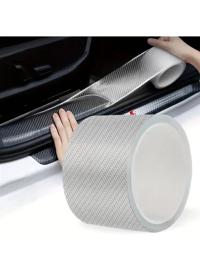 Universal 3D Carbon Fiber Car Door Anti Collision Strip Threshold Protector Tape Sticker 2 76 Inch 196 85 Inch - Image 1