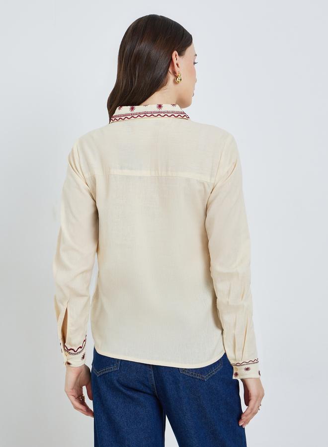 ستايلي بلوزة بأكمام طويلة ومطرز - Image 3