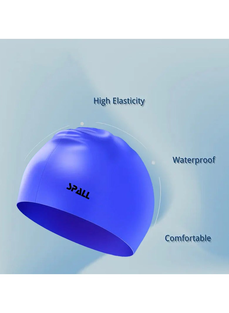 Spall Waterproof High Elasticity Unisex Adult Swim Hat Bathing Caps For Men And Women Swimming To Keep Hair Dry Adults Youth Ear Protection Swimming Cap - Image 2