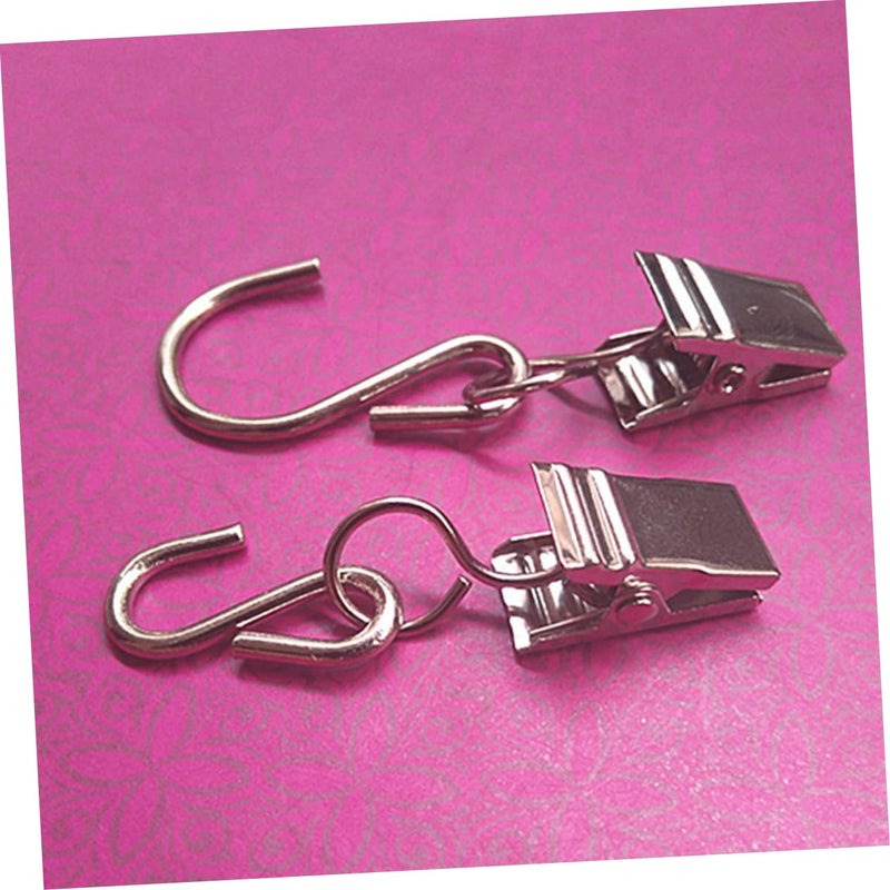 50pcs Metal Curtain Ring Clips Hooks for Hanging Lights Decorations Outdoor Silver - Image 4