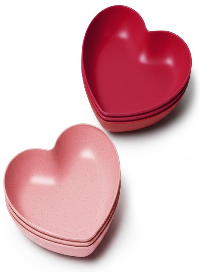 MATICAN Heart Shaped Plates, 6-Pack Red Heart Small Plastic Dessert Plates for Valentine's Day, Birthdays, Bridal Showers, Baby Showers, 5.87 x 5.32 x 1.18 Inches - Image 1