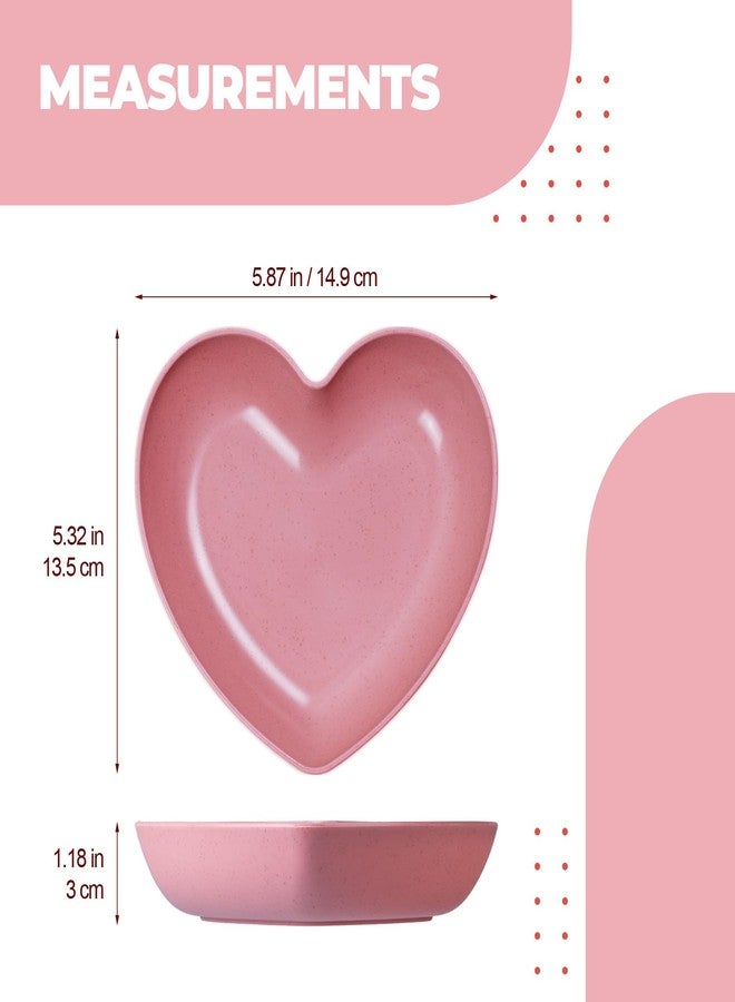 MATICAN Heart Shaped Plates, 6-Pack Red Heart Small Plastic Dessert Plates for Valentine's Day, Birthdays, Bridal Showers, Baby Showers, 5.87 x 5.32 x 1.18 Inches - Image 3