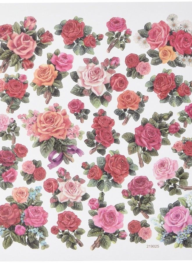 Tattoo King SK129MC-4911 Multicolored Sticker, Classic Roses 