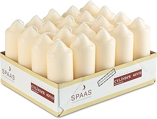 Tribello SPAAS Ivory Pillar Candles - 20 Pack | 1.5x4 Inch Bulk Pillar Candles, Dripless Dinner Candles | Unscented - Image 1