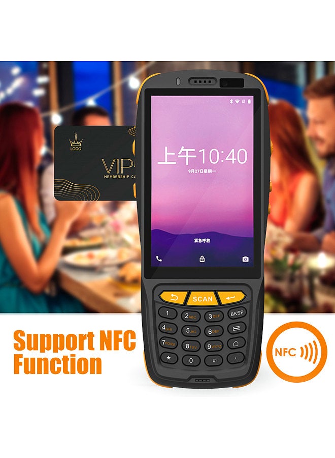 Android 9.0 Barcode Scanner PDA Handheld POS Terminal Inventory Machine 1D/2D/QR Scanner with 4 Inch Touchscreen Support 2/3/3G WiFi BT Mobile Computer NFC Function