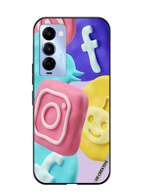 Protective Case Cover For Tecno Camon 18/18 P Icon Design Multicolour