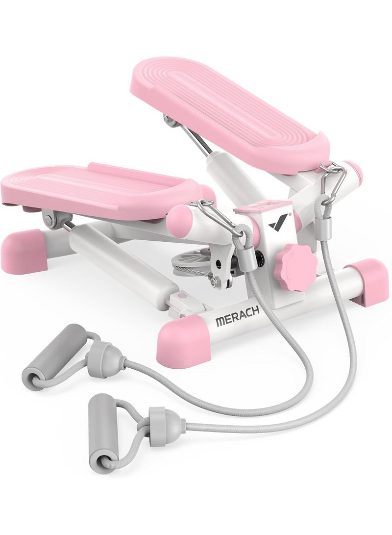 Merach 2-in-1 Mini Stepper for Home Exercise Step, Mini Stepper 150kg with LCD Monitor, Up-Down Swing Stepper with Power Ropes for Leg/Arm/Butt Training Stairmaster Exercise&Fitness Equipment - Image 1
