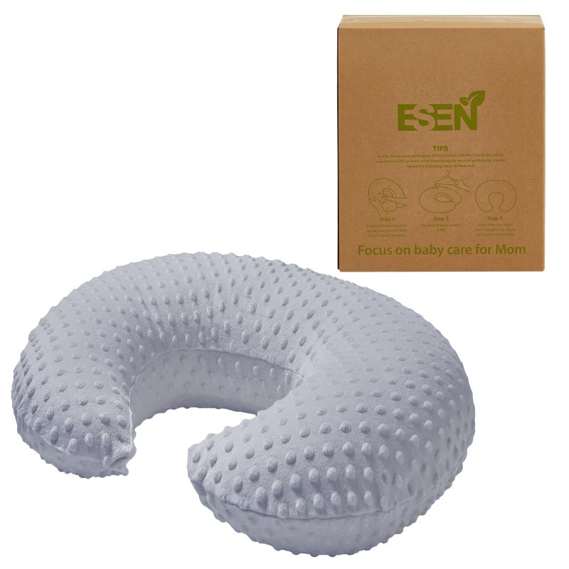 ESEN Nursing Pillow and Body Positioner for Breast Feeding and Bottle Feeding, Ultra Soft Baby Breastfeeding Pillows with Removable Nursing Pillow Cover for More Support for Mom and Baby (Gray) - Image 4
