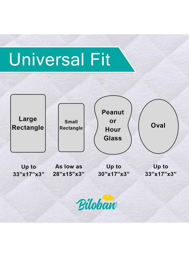 Biloban Bassinet Mattress Pad Cover, Waterproof, Fit for All Mainstream Bassinet - Rectangle,Oval,Hourglass, 2 Pack, Ultra Soft Microfiber Surface, Washer & Dryer, Grey and Navy - Image 3